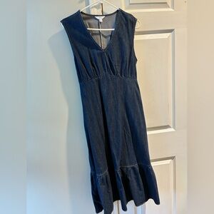 Time and Tru Blue Denim V-Neck Maxi Dress